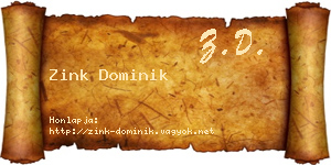 Zink Dominik névjegykártya